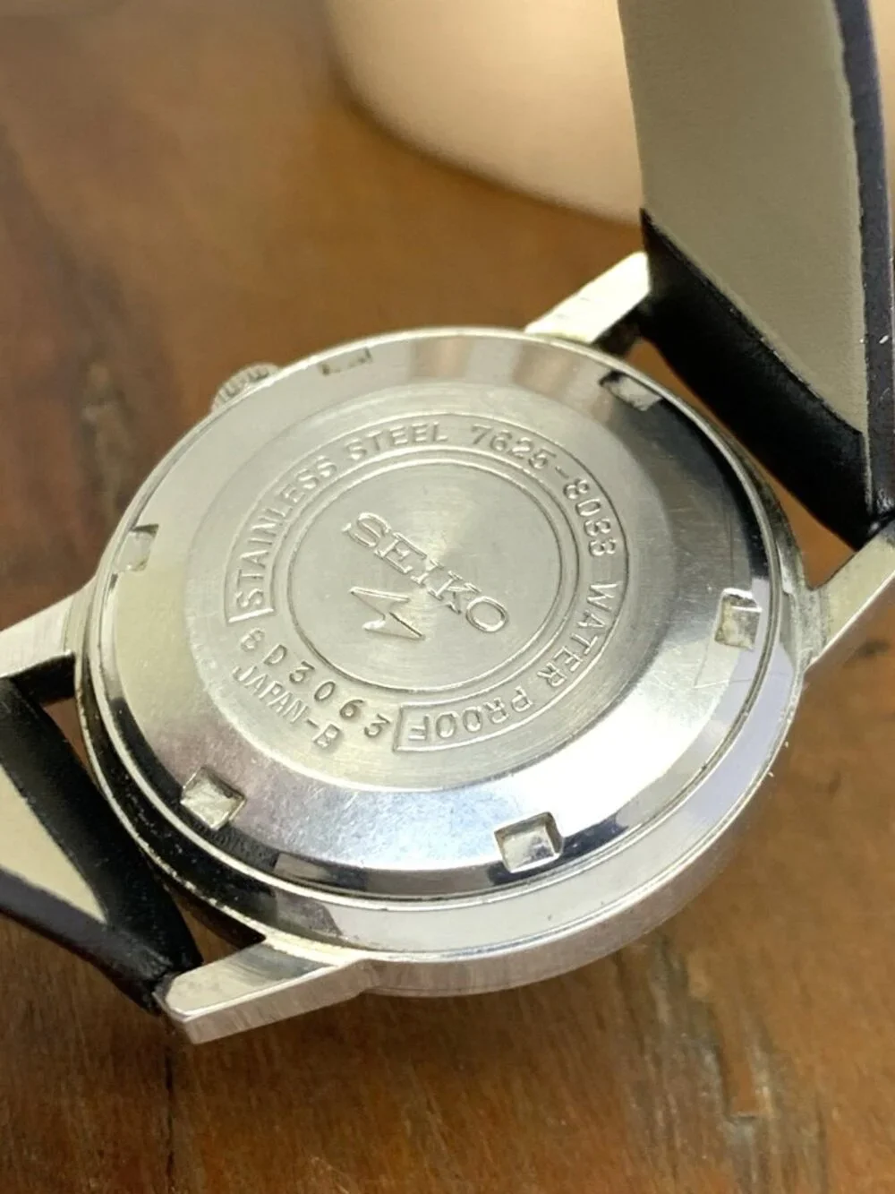 Seiko Men's Watch 7625-8033 Automatic Vintage 1968 Gray Dial Date Leather Strap - Picture 7 of 14